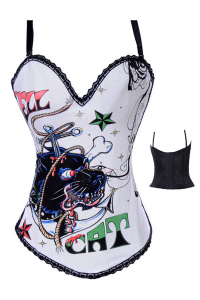 Chinese Lion Corset in White LB4468