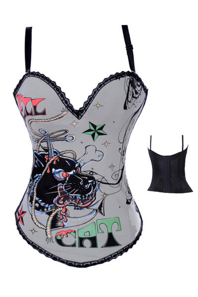 Chinese Lion Corsets in Grey LB4472