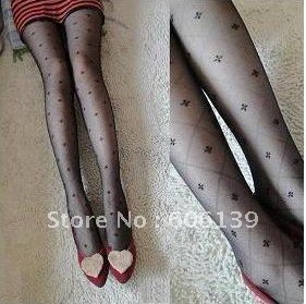 Christmas Gift ! Black clover cross wire cored wire grid jacquard pantyhose 5pairs/lot mix order free shiping