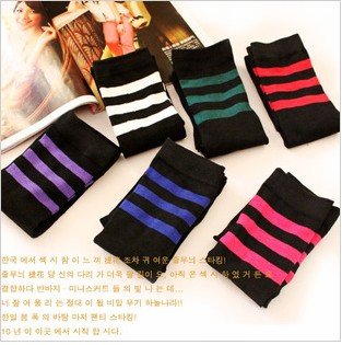 Christmas Gift  Free Shipping  $ 9.9cotton striped tube socks +  6 kinds of color multi-color options + support wholesale