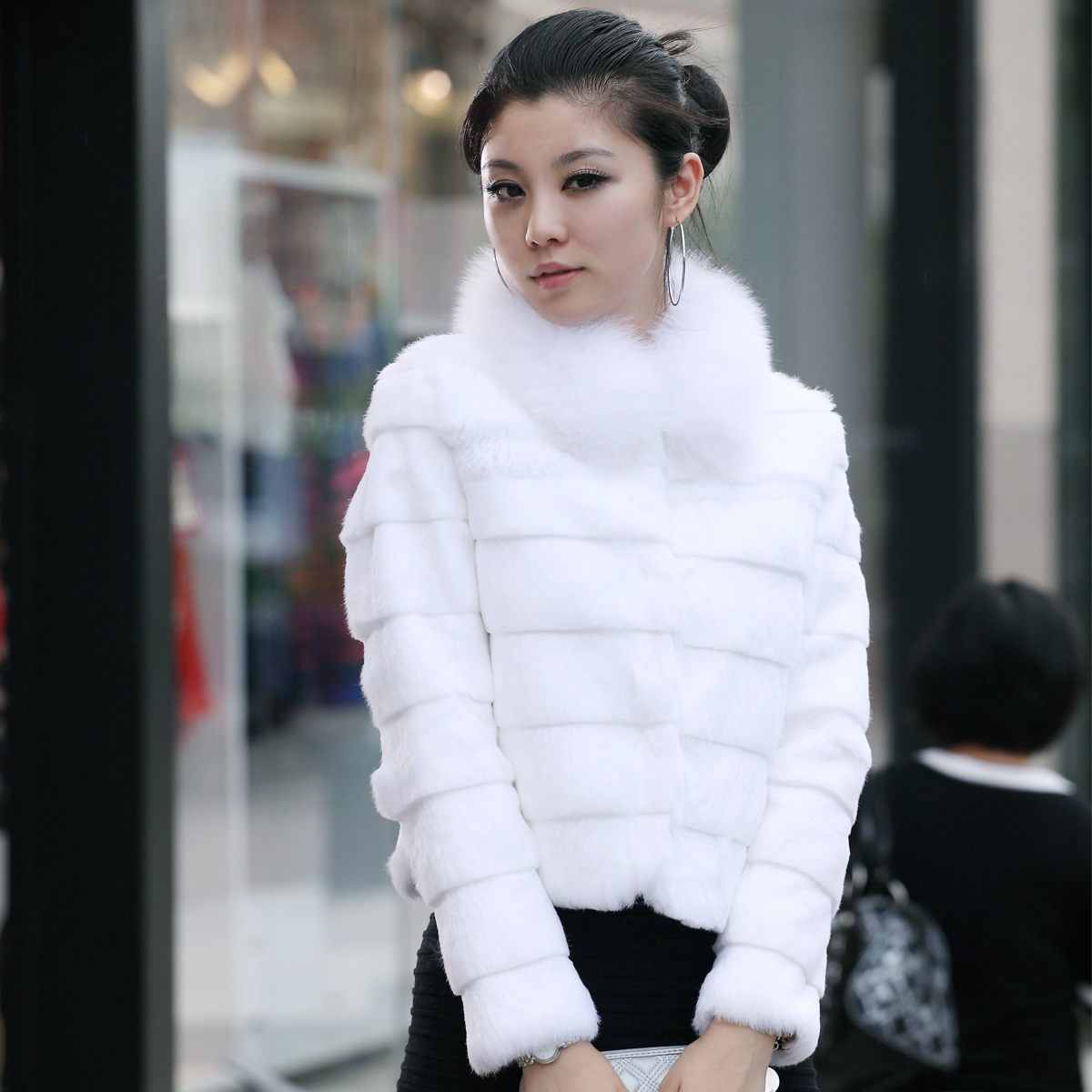 Christmas Leia women's 2012 fur white fox fur rabbit fur coat