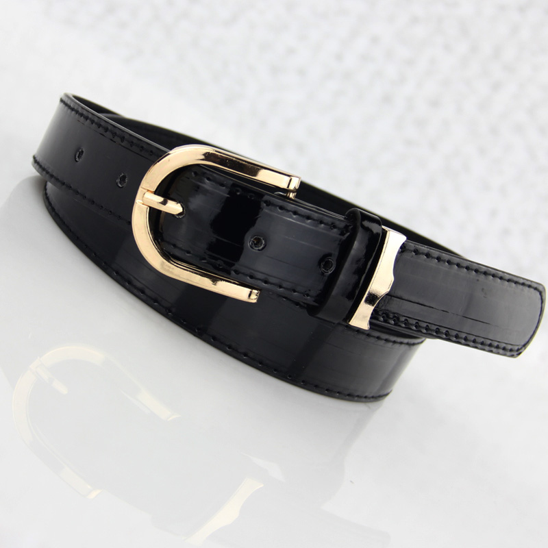 Chromophous female strap genuine leather belt thin all-match belt japanned leather belt belly chain women's