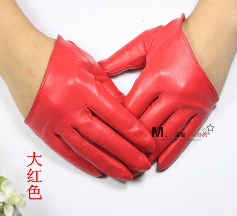 Chromophous women's ultra-short paragraph of genuine leather gloves women's sheepskin gloves