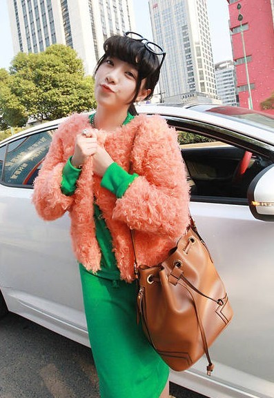 Circle sweater outerwear cardigan short top berber fleece fur female autumn and winter