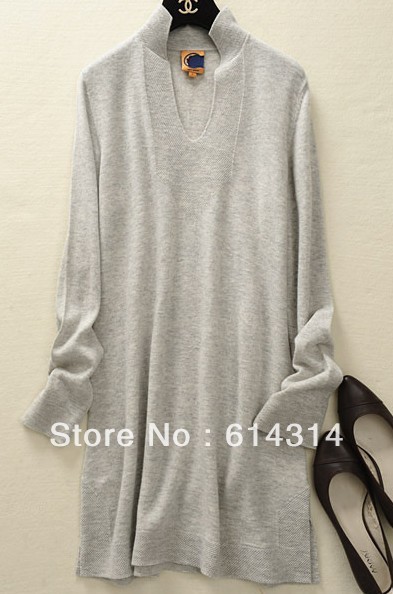 Classic Retro Style Deep V-neck Long Wool Sweater 4 Colors