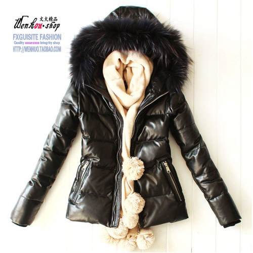 Classic short design genuine leather sheepskin down coat female