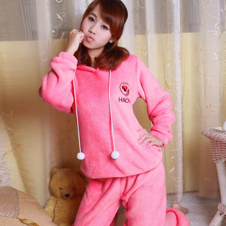 Classic spark sports casual lounge hooded women's coral fleece sleepwear