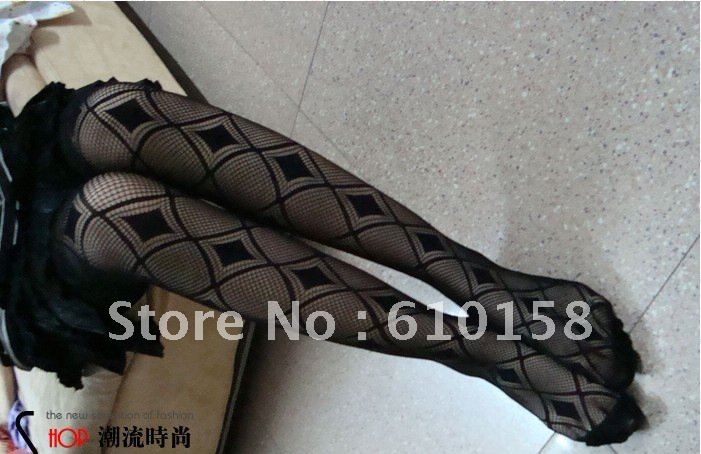 Classical Scotland Plaid Diamond Style Fishnet  Pantyhose Sexy Tights Leggings Stretch Women Stockings 10pcs/Lot  Retail Package