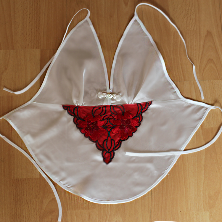 Classical underwear all-match v bellyached white embroidered women's sexy sleepwear red