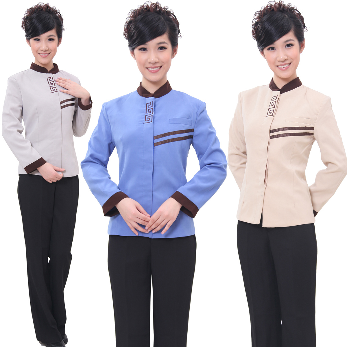 Cleaning service work wear autumn and winter cleaning service long-sleeve clean waiter clothes