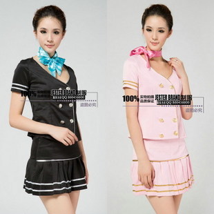 Clothes stewardess uniforms professional set ktv sauna work wear silk scarf