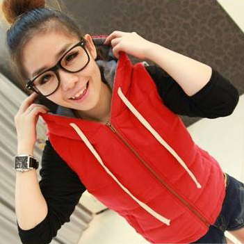 Clothing 2012 autumn hooded all-match cotton small vest