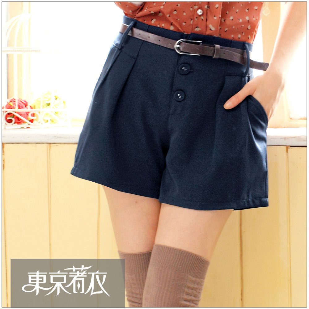 Clothing 2012 casual women's quality buttons cotton shorts 1028930