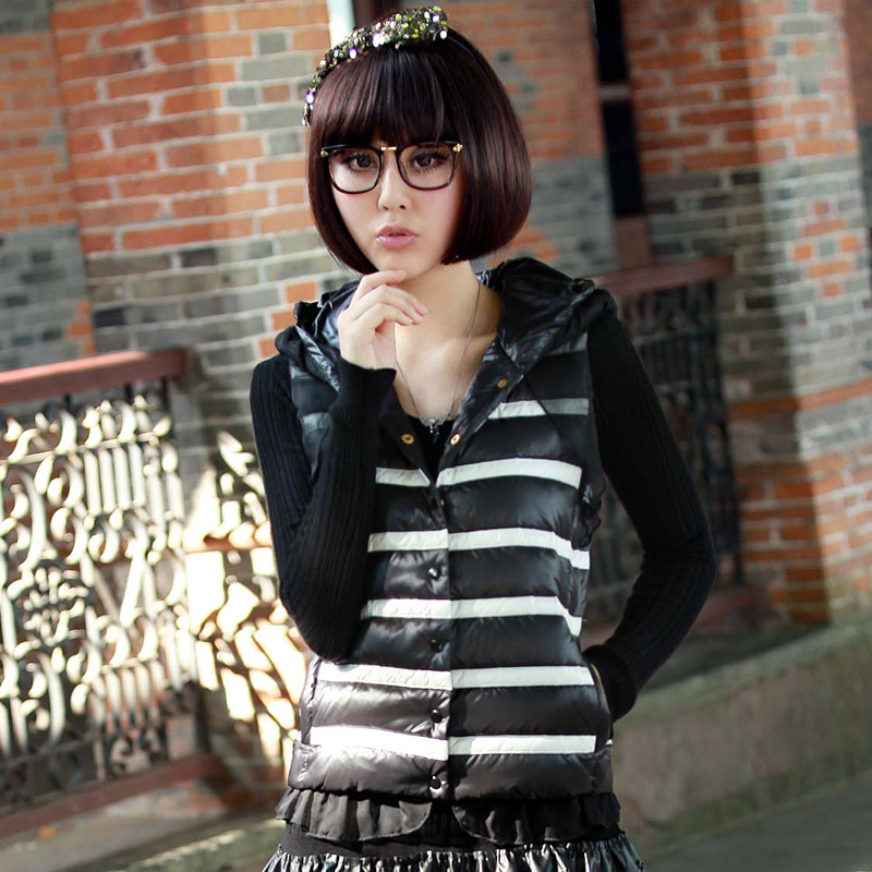 Clothing 2012 quality stripe vest down wadded jacket vest outerwear 12703