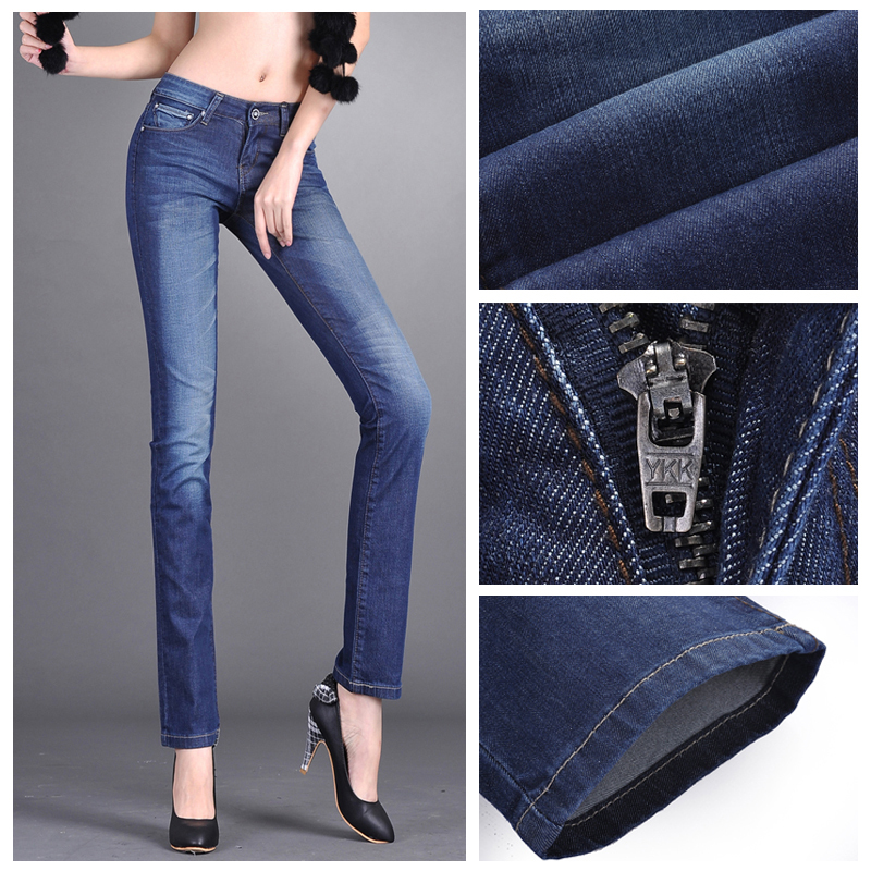 Clothing 2012 spring slim women's straight jeans spring and summer trousers pants