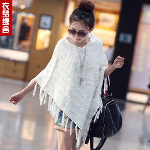 Clothing 2013 autumn elegant cloak tassel medium-long sweater myf12