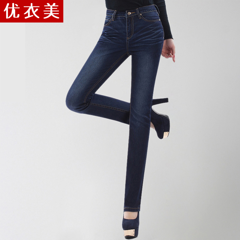 Clothing 2013 spring female trousers straight pants trousers high waist jeans female 2631