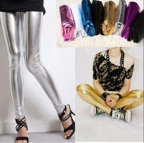 Clothing matt faux leather legging fashion ankle length trousers spring and autumn single tier glossy