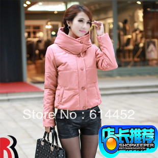 clothing winter wadded jacket bright color thermal thickening with a hood cotton-padded cotton jacket women