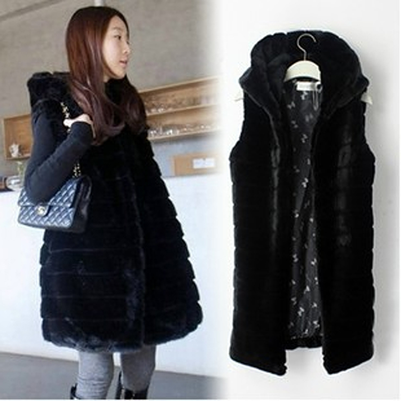 Clothing women's faux vest medium-long rabbit fur cashmere fur coat overcoat female faux fur