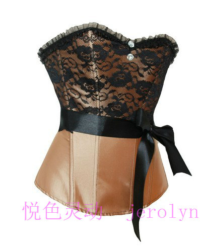 Coffee lace ribbon slim waist shapewear body shaping beauty care clothing vest bra