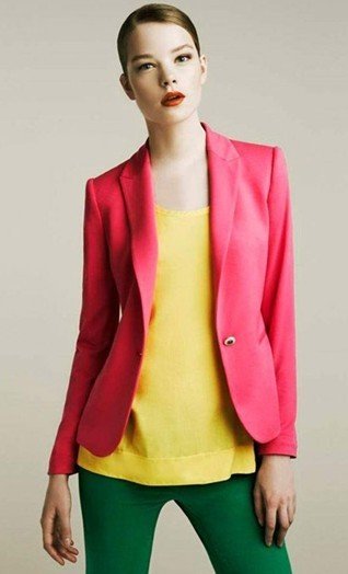 Color Blazer Jacket Women's Ladies' Fashion Casual Career Work Suits Cotton Coats Striped Lining Brand Pink Orange Black Jackets