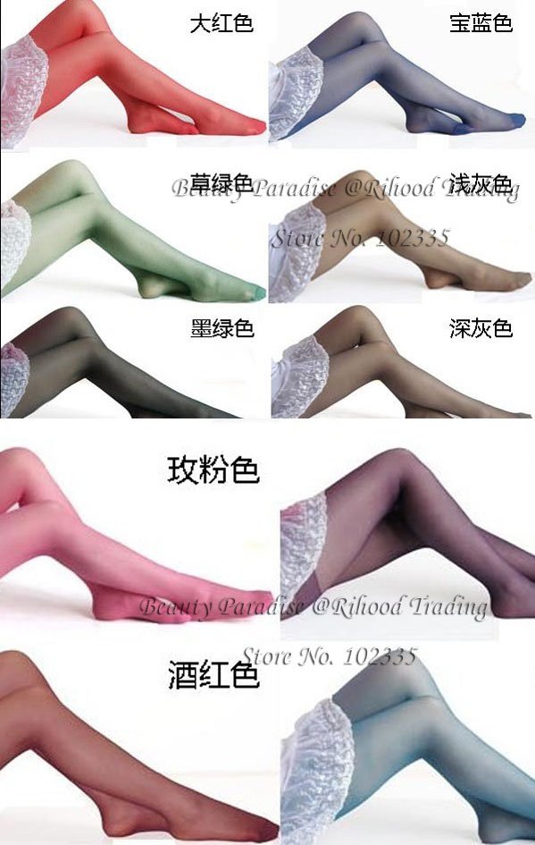 color stockings 15 colors socks pantyhose long ladysockings 10D Spring summer antiradiation keep slim fashion accessories 2011