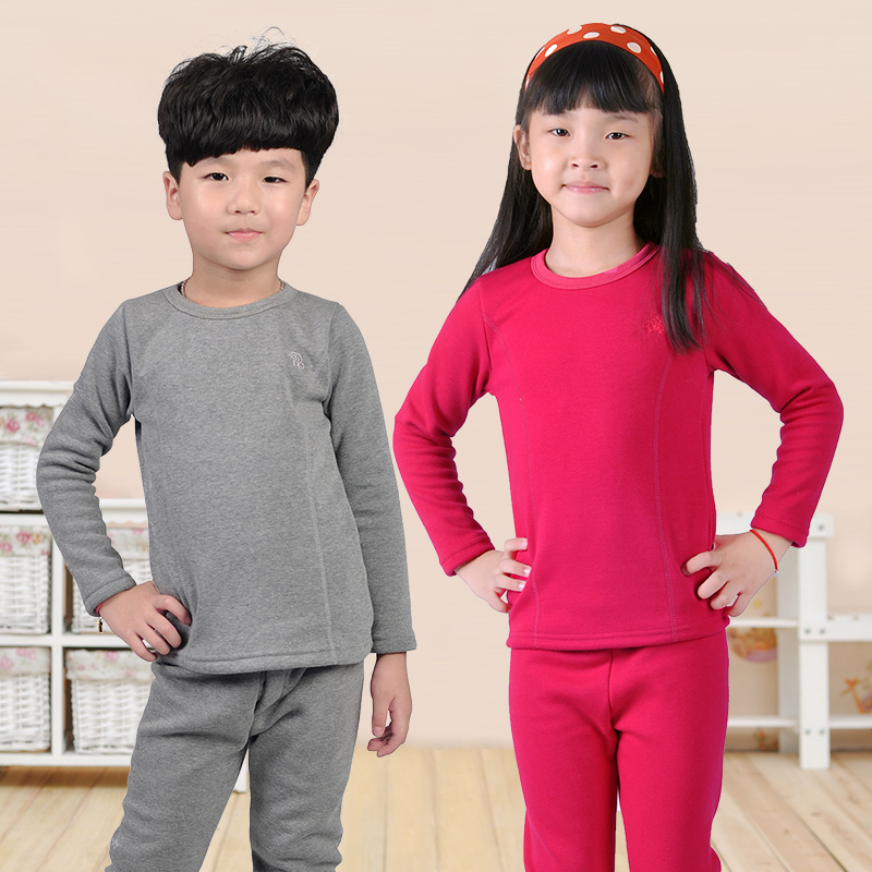 Colorful pig clothing  male female child plus velvet thickening  thermal underwear set