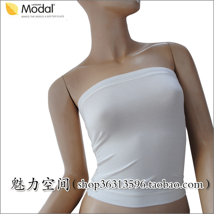 Comfortable all-match modal cotton long design tube top tube top black and white 8817