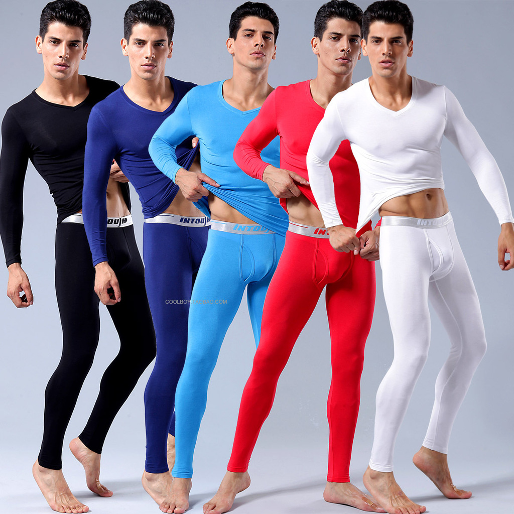 Consmile underwear intouch male modal V-neck tight male long johns long johns set