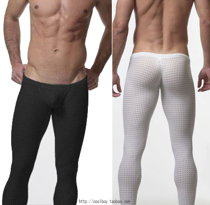 Consmile underwear low-waist male long johns sexy mesh tight underwear bags legging