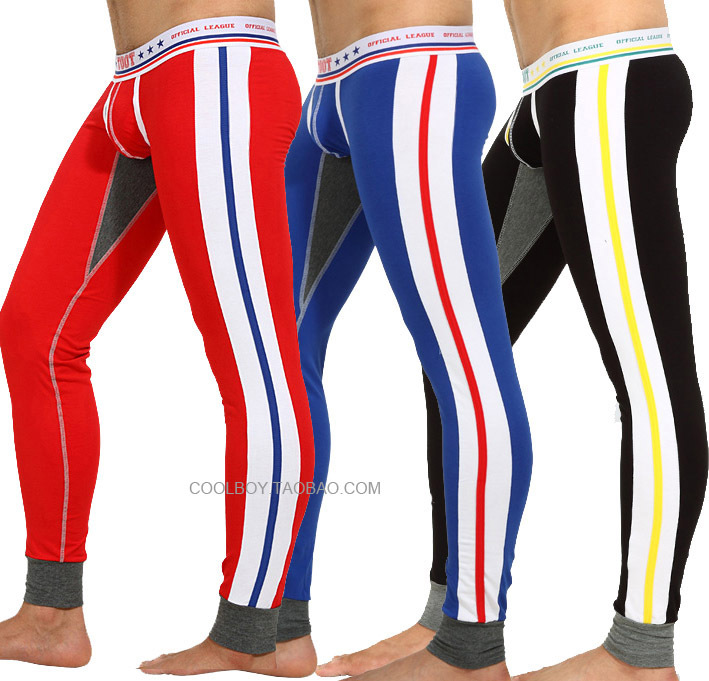 Consmile underwear low-waist male long johns tight 100% cotton underpants autumn and winter thermal male legging