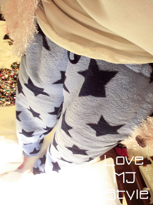 Control - - star pajama pants at home