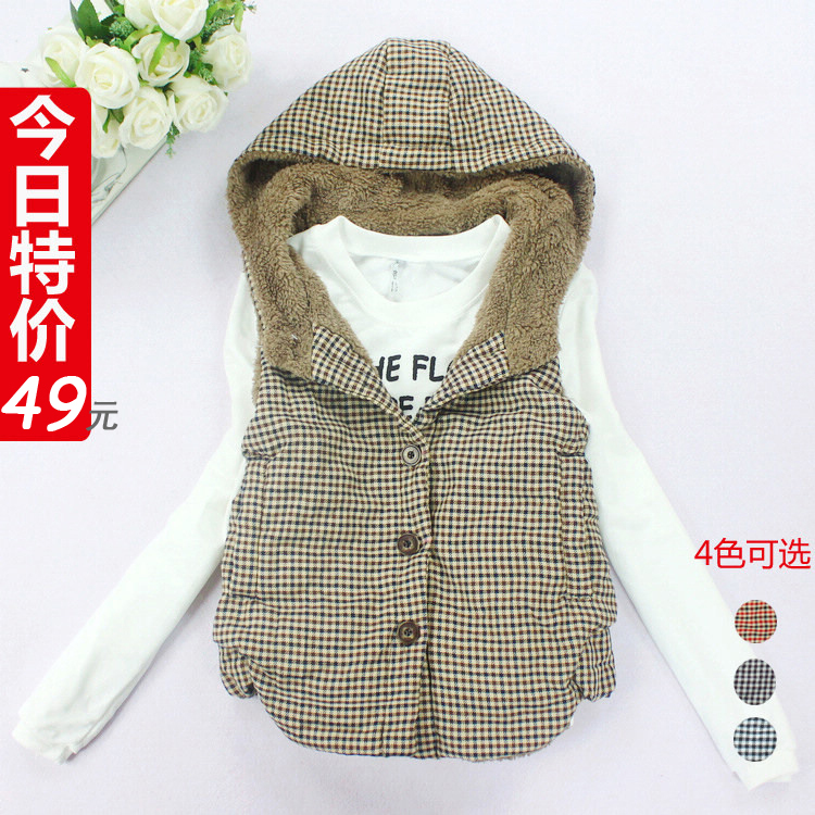 Conventional  Cotton Women autumn and winter with a hood  female spring and summer fashionable denim vest waistcoat vest wool