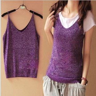 Cool 2013 princess double V-neck liangsi spaghetti strap top