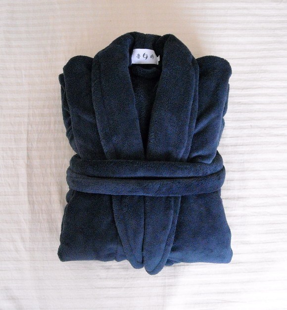 Coral fleece bathrobe sleepwear lounge blue 48