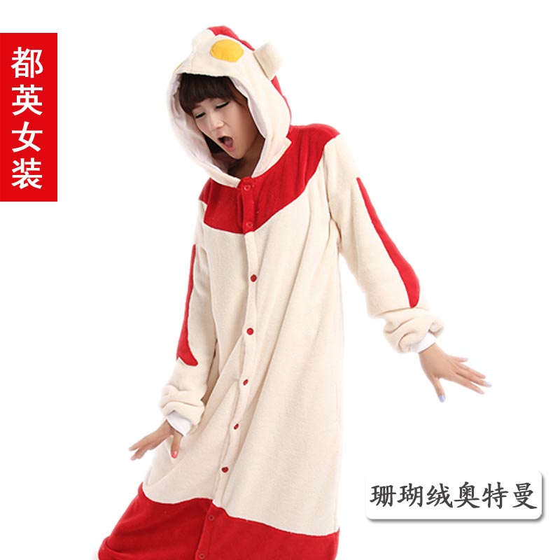 Coral fleece cartoon one piece sleepwear stitch easily bear lovers lounge