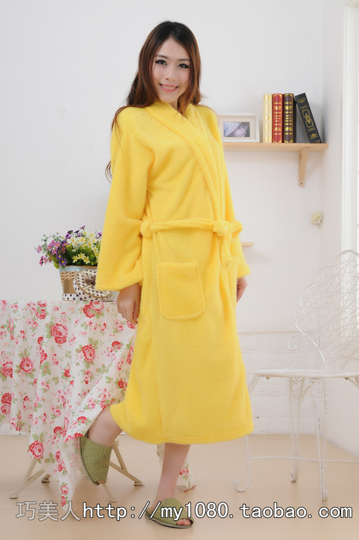 Coral fleece lovers robe long-sleeve women's bathrobes female summer male robe bathrobes female robe female summer