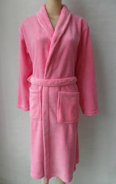 Coral fleece pajamas coral fleece gown bath robe female pink