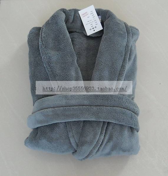 Coral fleece robe bathrobes coral fleece lounge 48 grey