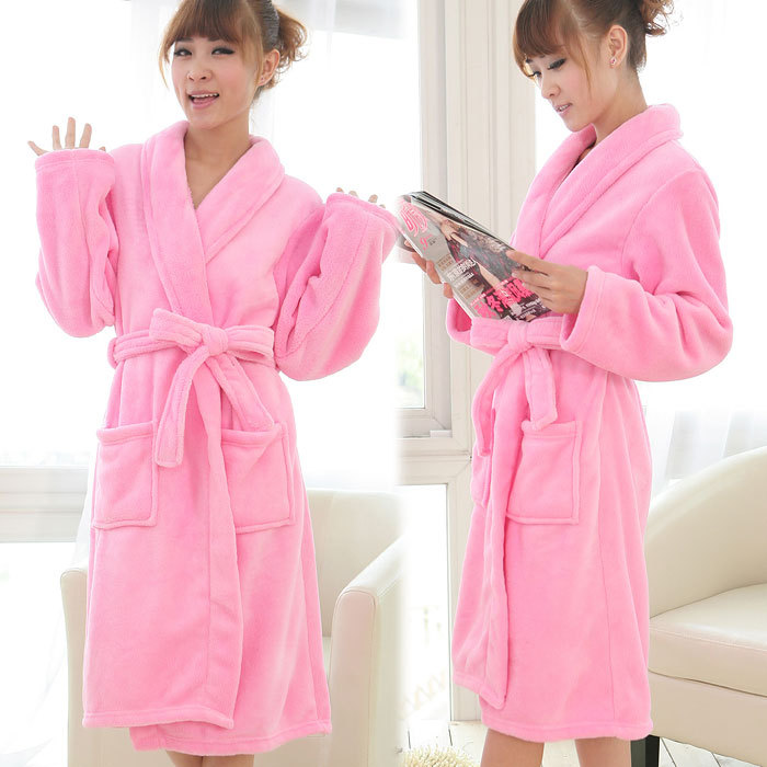 Coral fleece robe bathrobes lovers bathrobe winter thick bathrobe male Women robe