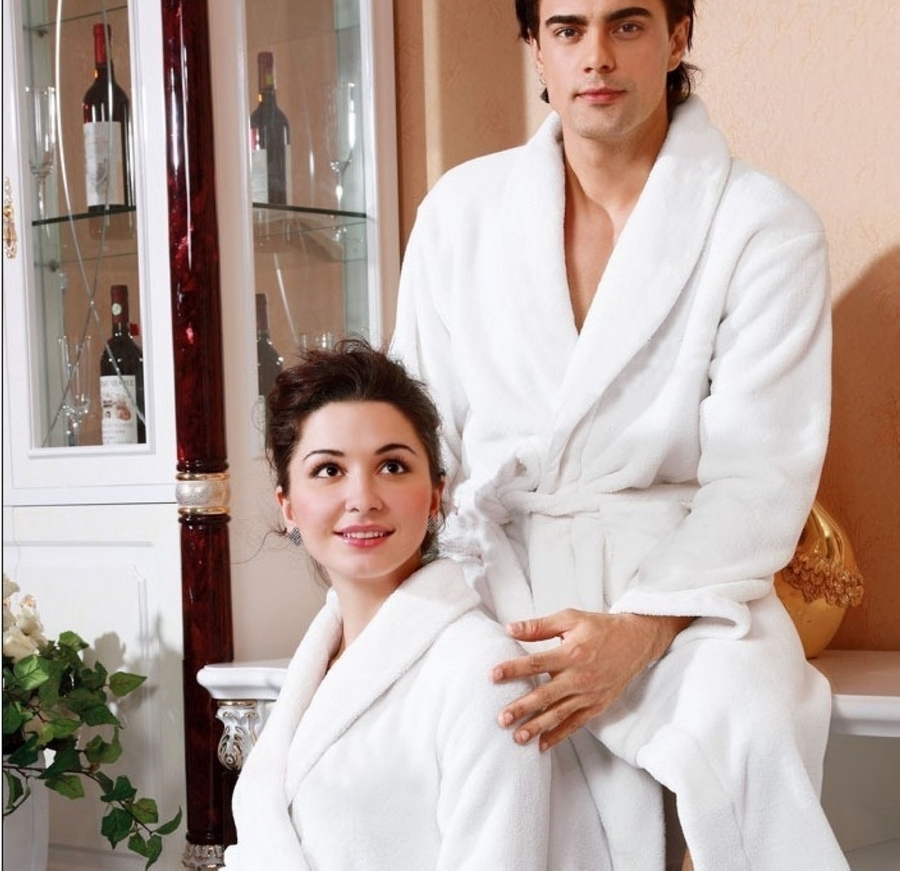 Coral fleece robe bathrobes lovers robe thickening sleepwear male sleepwear female sleepwear