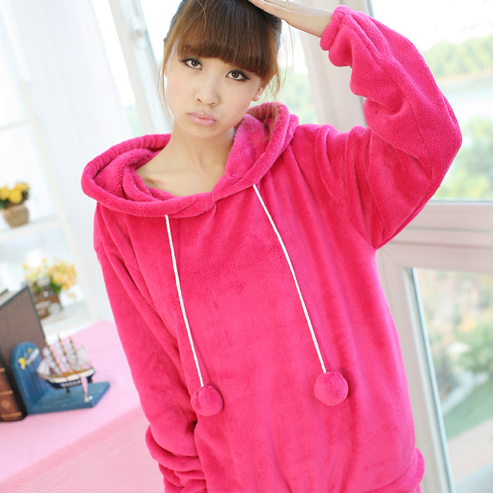 Coral fleece thickening lovers black and white cow long-sleeve sleepwear upperwear at home service