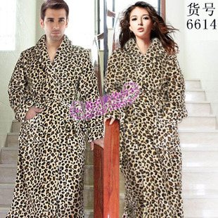 Coral velvet robe bathrobe ultra-long high-grade thickened men and women couple paragraph flannel pajamas