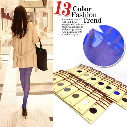 Core wire of the spring and summer candy color stockings stretch ultra-thin transparent colored pantyhose