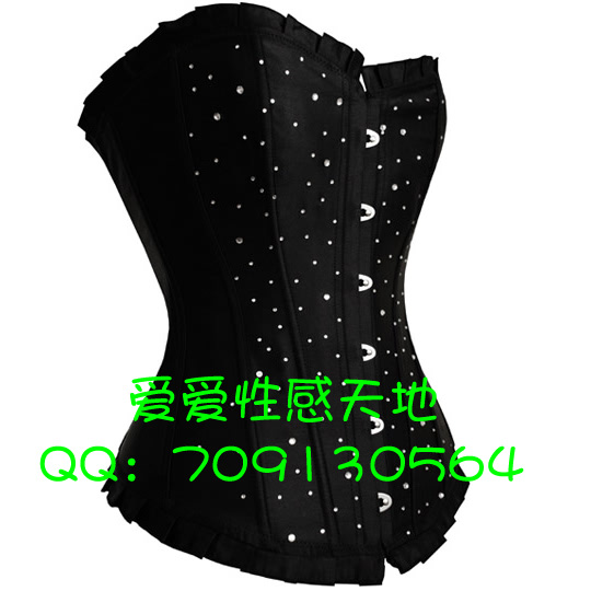 Corselets vest bone clothing sparkling diamond royal shapewear sexy shaper corset black 804