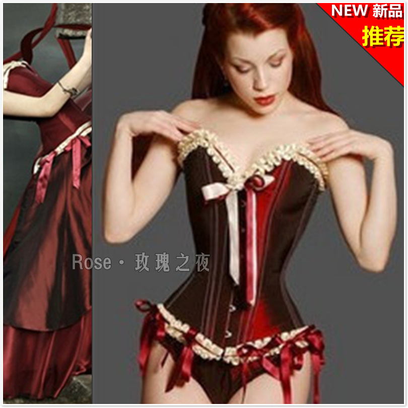 Corset fashion royal body shaping underwear tiebelt gothic corset underwear formal dress beauty care underwear performance wear