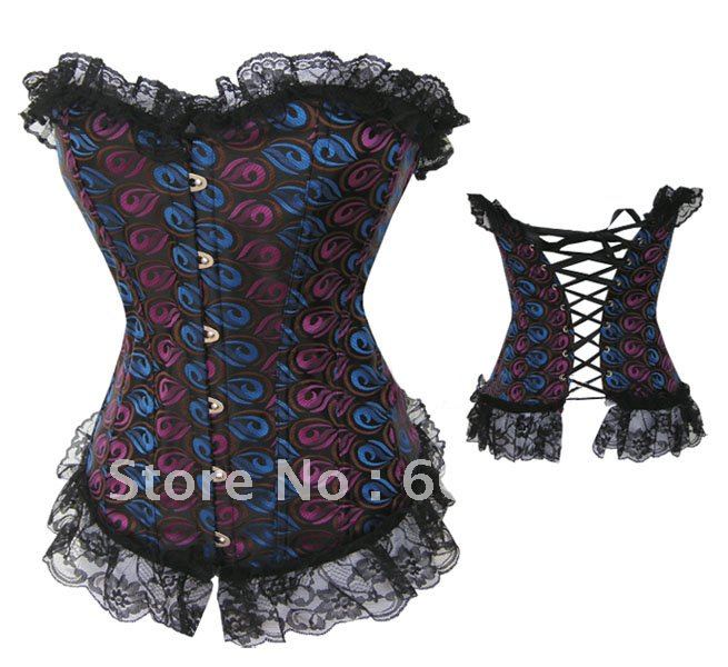 Corset-(Overbust)  Sexy Lingerie (bustier + g-string) Satin  Rf 032