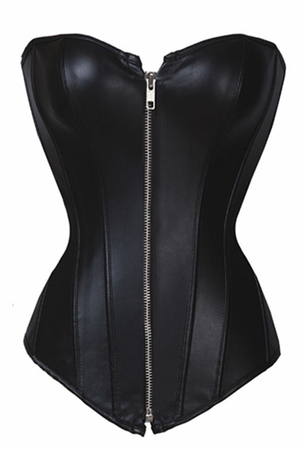 Corset royal corset underwear shaper leather black zipper les t bra