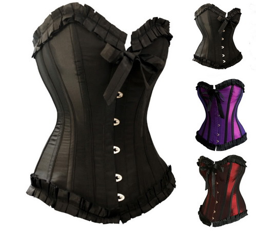 Corset sexy royal shaper ribbon steel buttons 2699 black 3